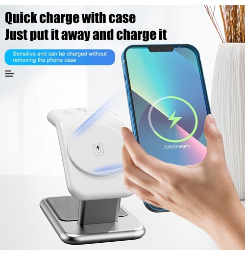 3-in-1 15W Fast Magnetic Wireless Charging-standFor Apple IWatch SE/7/6/5/4/3/2/1, AirPods 1/2/3/AirPods Pro,Compatible With IPhone 14/13/12/Pro Max/11 Series/XS Max/XR/XS/X/8/8 Plus 3-in-1 15W Fast Magnetic Wireless Charging-standFor Apple IWatch SE/7/6/5/4/3/2/1, AirPods 1/2/3/AirPods Pro,Compatible With IPhone 14/13/12/Pro Max/11 Series/XS Max/XR/XS/X/8/8 Plus